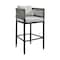 Armen Living Felicia Outdoor Patio Counter Height Bar Stool in Aluminum with Gray Rope and Cushions 840254333109 - alternate 1